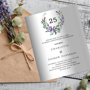 Lavender 25. Hochzeitstag Einladung