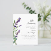Lavender 25. Hochzeitstag Einladung (Stehend Vorderseite)