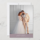 Lavender 2 Foto Calligrafy Wedding Dankeskarte (Vorderseite)