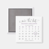 Lavender 5 Reihen Kalender Save the Date Hochzeit Magnet (Vorderseite/Rückseite)
