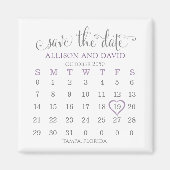 Lavender 5 Reihen Kalender Save the Date Hochzeit Magnet (Vorne)