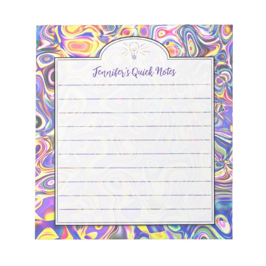 Lavender Abstrakt Art Custom Shopping oder Idee Hi Notizblock (Vorderseite)