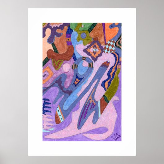 "Lavender" Abstrakte Kunst Poster (Vorne)