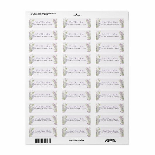 Lavender Address Labels (Vorne)