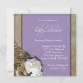 Lavender African American Baby Girl Dusche Einladung (Rückseite)