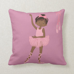 Lavender African American Ballerina Pillow Kissen