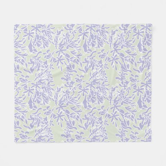 Lavender Agapanthus Flower Sage Green Fleecedecke (Vorderseite (Horizontal))