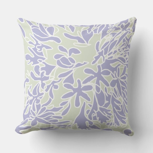 Lavender Agapanthus Flower Sage Green Kissen (Vorderseite)