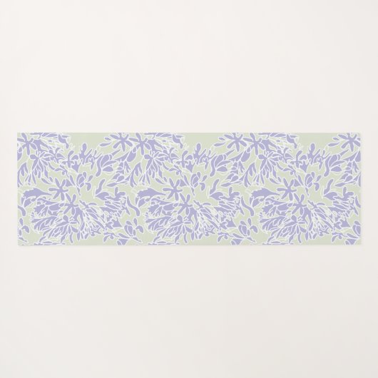 Lavender Agapanthus Flower Sage Green Yogamatte (Rückseite (Horizontal))