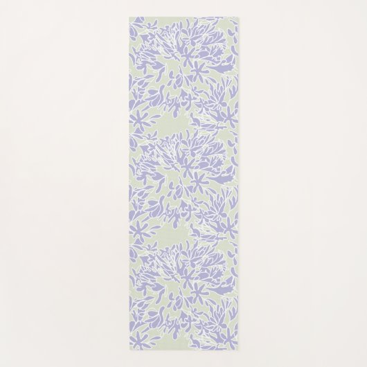 Lavender Agapanthus Flower Sage Green Yogamatte (Vorderseite)