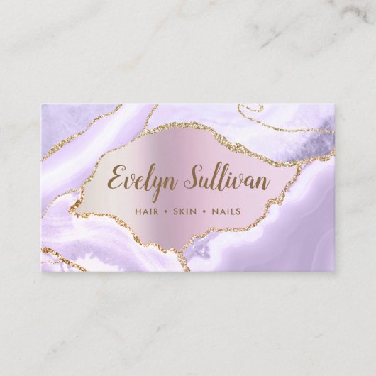 Lavender Agate Imitats Pearlescent Fox Visitenkart Visitenkarte (Vorderseite)