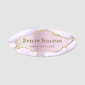 Lavender Agate Imitats Perlescent Foil Namensschild (Vorderseite)