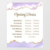 Lavender Agate Opening Stunden Fensterheber Fensteraufkleber (Blatt)