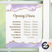 Lavender Agate Opening Stunden Fensterheber Fensteraufkleber (Zuhause)