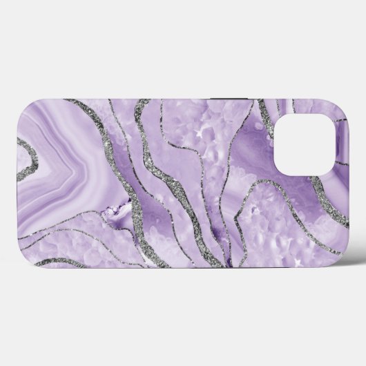 Lavender Agate Silver Glitzer Glam #1 Case-Mate iPhone Hülle (Rückseite (Horizontal))