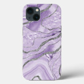 Lavender Agate Silver Glitzer Glam #1 Case-Mate iPhone Hülle (Rückseite)