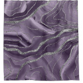 Lavender Agate Silver Glitzer Glam #1  Duschvorhang (Vorderseite)