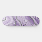 Lavender Agate Silver Glitzer Glam #1 Skateboard (Horizontal)