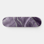Lavender Agate Silver Glitzer Glam #1 Skateboard (Horizontal)