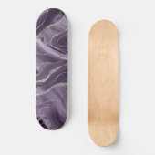 Lavender Agate Silver Glitzer Glam #1 Skateboard (Vorderseite)