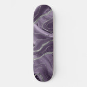 Lavender Agate Silver Glitzer Glam #1 Skateboard (Vorderseite)
