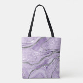 Lavender Agate Silver Glitzer Glam #1 Tasche (Rückseite)