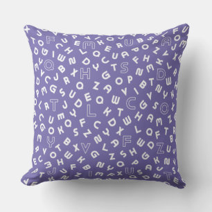 Lavender Alphabet Letter Animal Throw Kissen