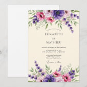 Lavender Amethyst Bloom Wedding Einladung (Vorne/Hinten)