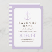 Lavender Anchor Hochzeit Speichern Sie das Datum Save The Date (Vorne/Hinten)
