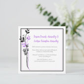 Lavender and Black Floral Reception Only | Einladung (Stehend Vorderseite)