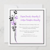 Lavender and Black Floral Reception Only | Einladung (Vorderseite)