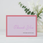 Lavender and Coral Wedding Danke Karte (Stehend Vorderseite)