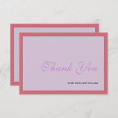 Lavender and Coral Wedding Danke Karte (Vorne/Hinten)