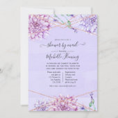 Lavender and Gold Geometric Baby Shower by Mail Einladung (Vorderseite)