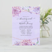 Lavender and Gold Geometric Baby Shower by Mail Einladung (Stehend Vorderseite)