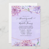 Lavender and Gold Geometric Baby Shower by Mail Einladung (Vorne/Hinten)