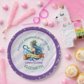 Lavender and Green Aquarius Zodiac Baby Shower Pappteller (Party)
