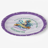 Lavender and Green Aquarius Zodiac Baby Shower Pappteller (Schrägansicht)