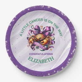 Lavender and Green Cancer Zodiac Baby Shower Pappteller