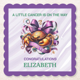 Lavender and Green Cancer Zodiac Baby Shower Untersetzer