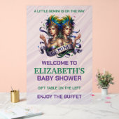 Lavender and Green Gemini Zodiac Baby Shower Acrylschild (Hochzeit)