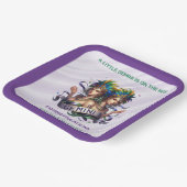 Lavender and Green Gemini Zodiac Baby Shower Pappteller (Gewinkelt)