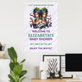 Lavender and Green Gemini Zodiac Baby Shower Poster (Heimbüro)