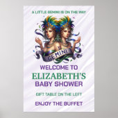 Lavender and Green Gemini Zodiac Baby Shower Poster (Vorne)