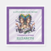 Lavender and Green Gemini Zodiac Baby Shower Serviette (Vorderseite)