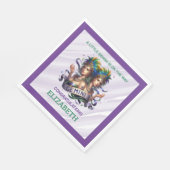 Lavender and Green Gemini Zodiac Baby Shower Serviette (Ecke)