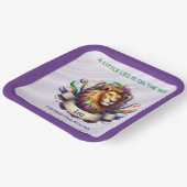 Lavender and Green Leo Zodiac Baby Shower Pappteller (Gewinkelt)