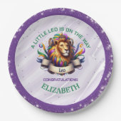 Lavender and Green Leo Zodiac Baby Shower Pappteller (Vorderseite)