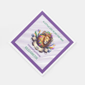 Lavender and Green Leo Zodiac Baby Shower Serviette (Ecke)