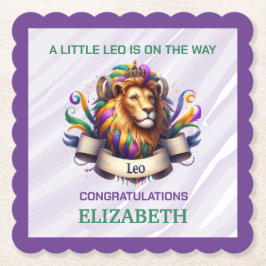 Lavender and Green Leo Zodiac Baby Shower Untersetzer
